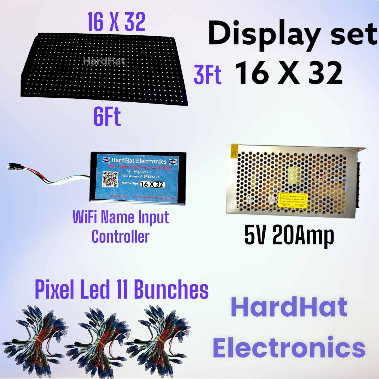 3ft X 6ft Display setup (16 X 32)