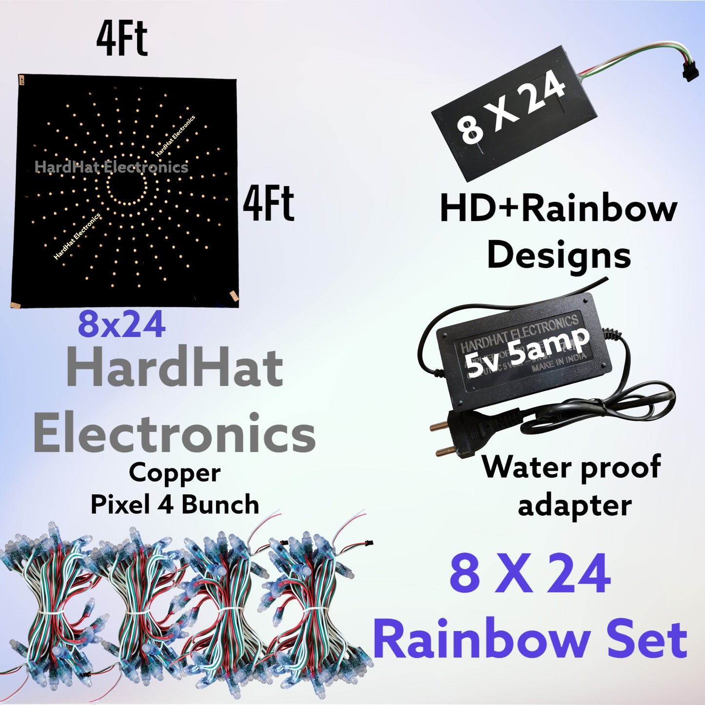 8 X 24 Set with Rainbow Designs (4ftx4ft)