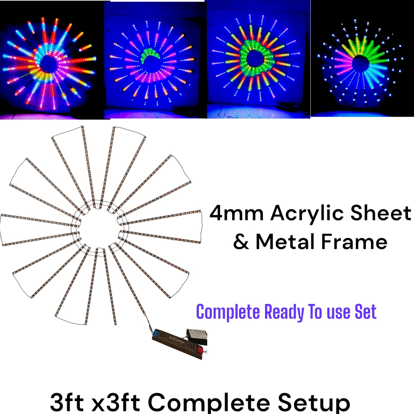 3feet x 3feet Rainbow Chakri Complete Ready Set. (16X32)