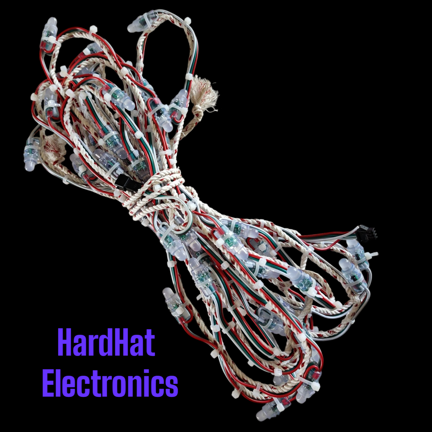 pixel led 5 inch tied in rope9 3.5mm tie used)