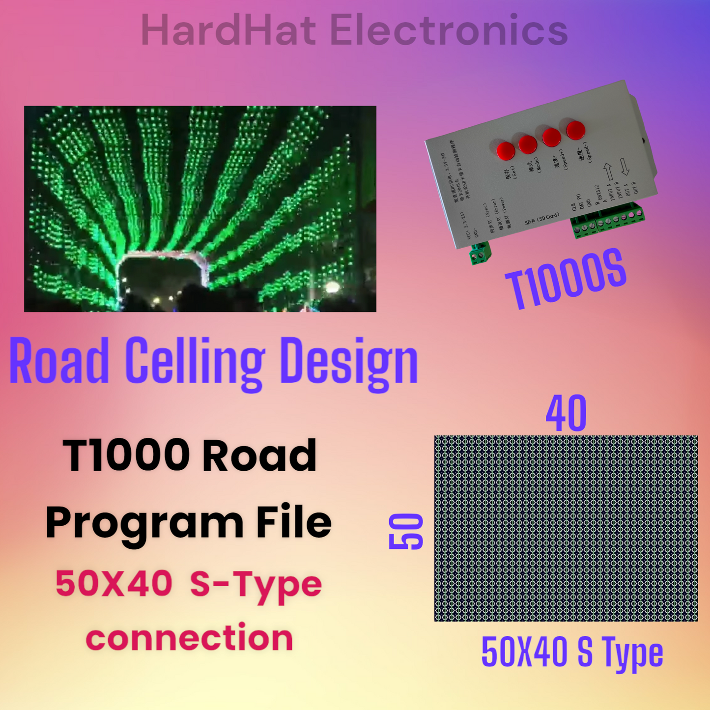 T1000S नियंत्रक के लिए 50 X 40 S प्रकार की सड़क छत