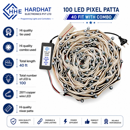 Pixel Patta 100 led+ Combo set पिक्सल पट्टा 100 बल्ब का पट्टे में टाई लगा हुआ , कॉम्बो के साथ
