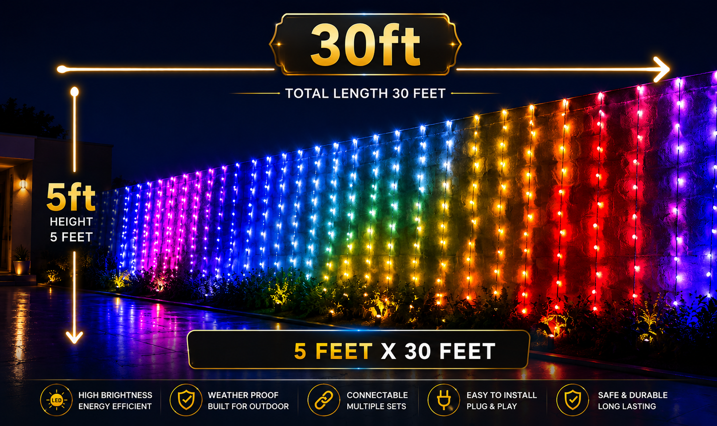 5ft X 20Ft/30ft/40ft/50ft WiFi Pixel Thoran 12 led in one line (एक लाइन मे 12 एलईडी )