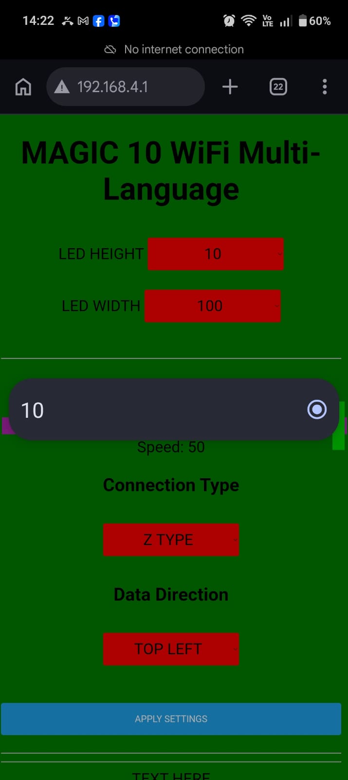 Magic 10 (एक लाइन मे 10 एलईडी टोटल 120 लाइन तक )wifi  Multilanguage