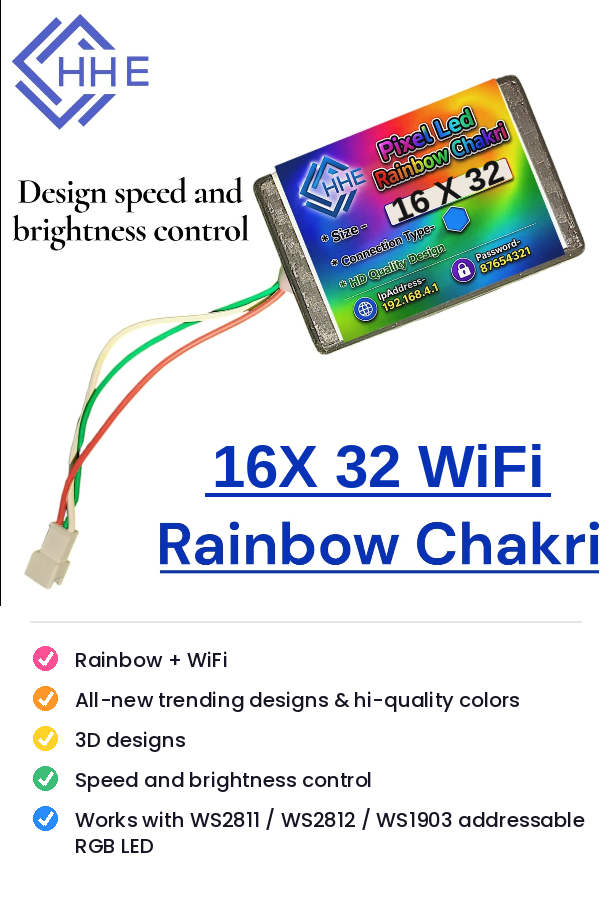 16 X 32 Rainbow chakri controller (rainbow +wifi) चकरी  का कन्ट्रोलर 16 एलईडी एक लाइन 32 लाइन