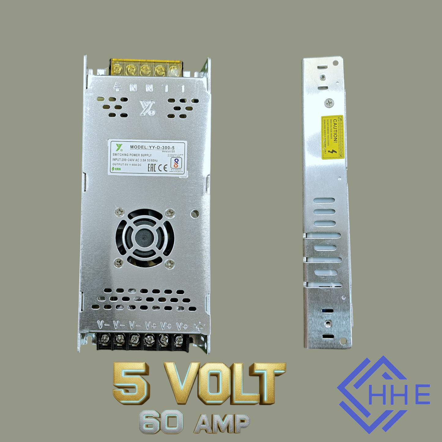 5 Volt 60 Amp Slim body HI Quality SMPS  YY(5 वोल्ट 60 ऐम्प पावर सप्लाइ स्लिम बॉडी हाई क्वालिटी)