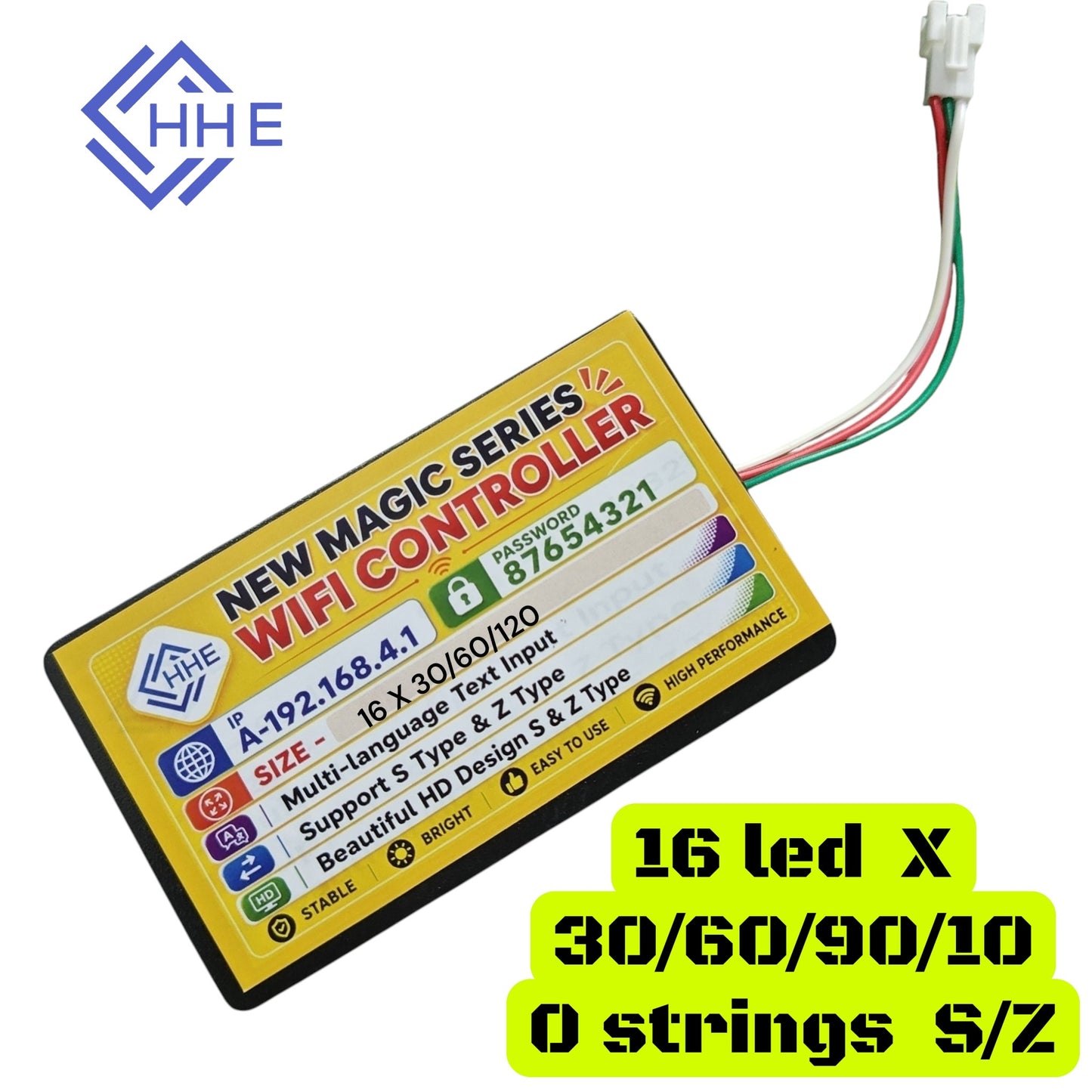 Magic 16 (Multilanguage + HD Designs) एक लाइन मे 16 एलईडी 120 लाइन तक वाईफाई multilanguge