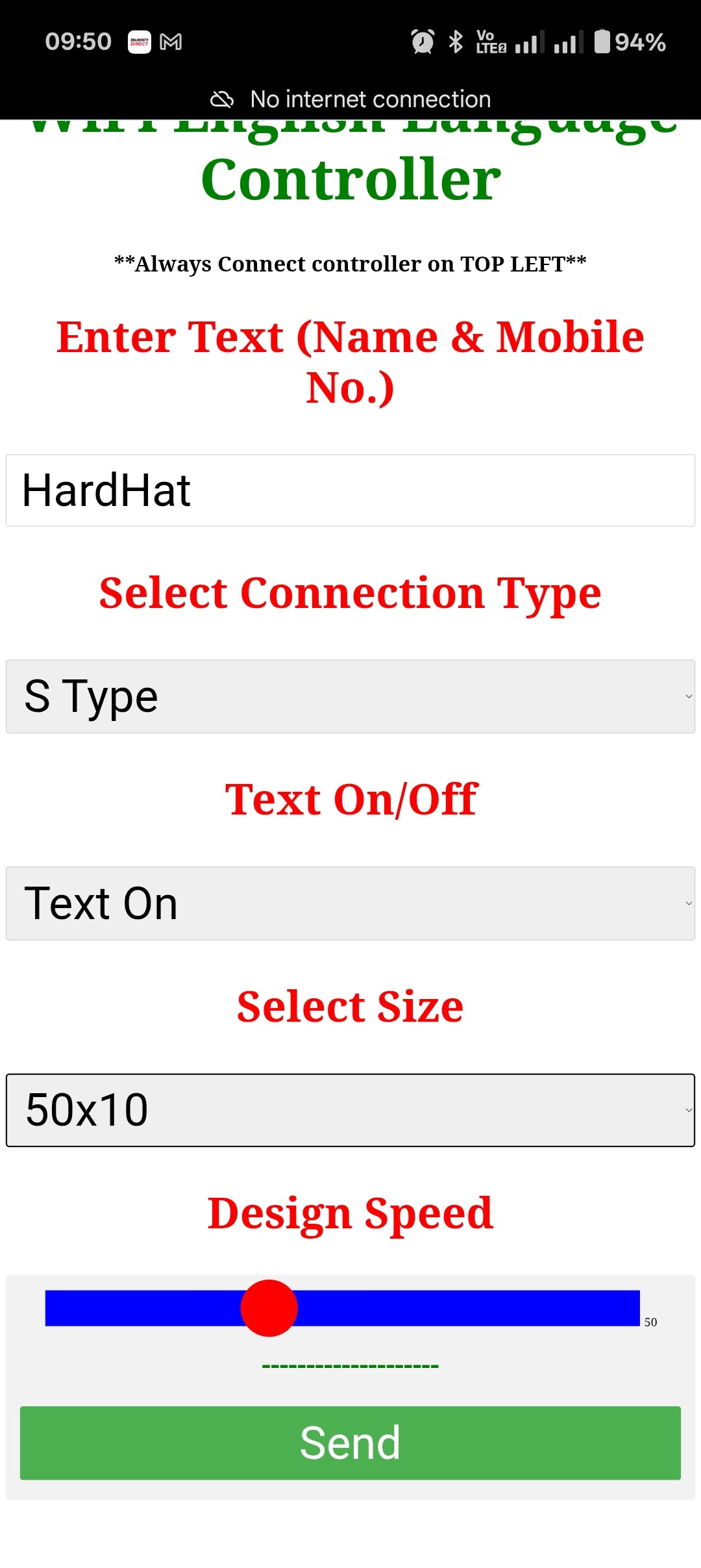 50 X 20 building/road Controller